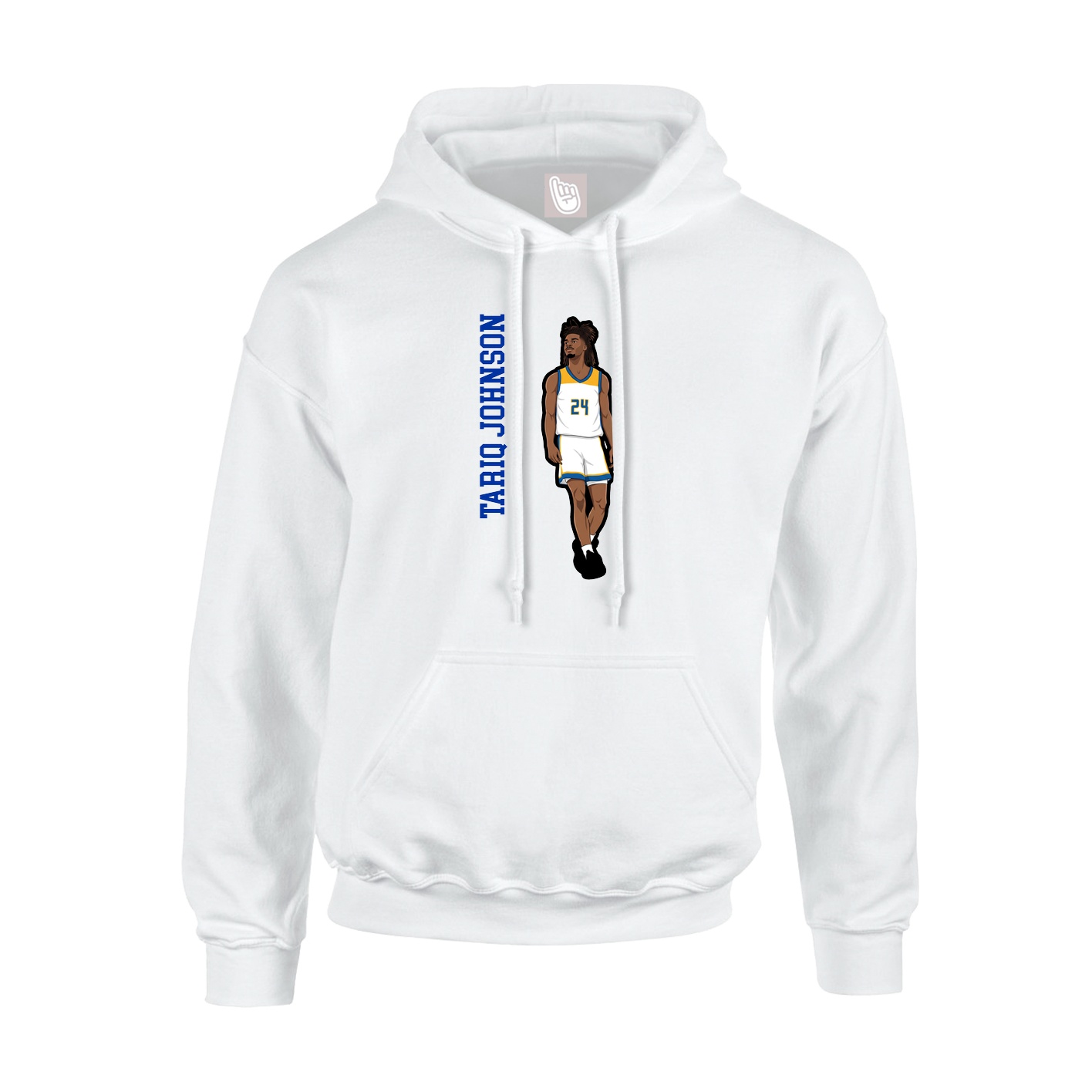 Youth Hoodie — Name Vertical in White