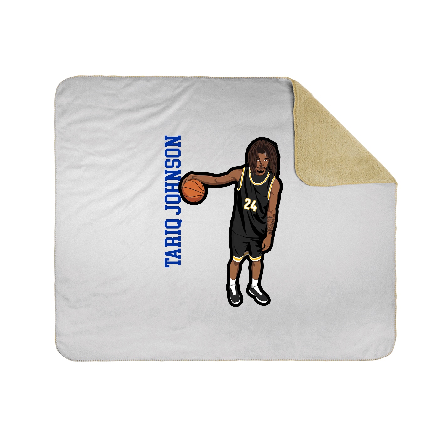 Throw Blanket — Name Vertical in White