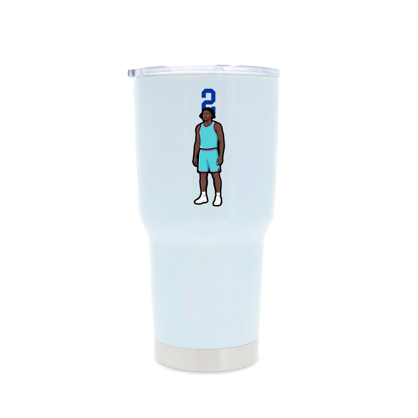30oz Stainless Steel Tumbler — Number Top in White