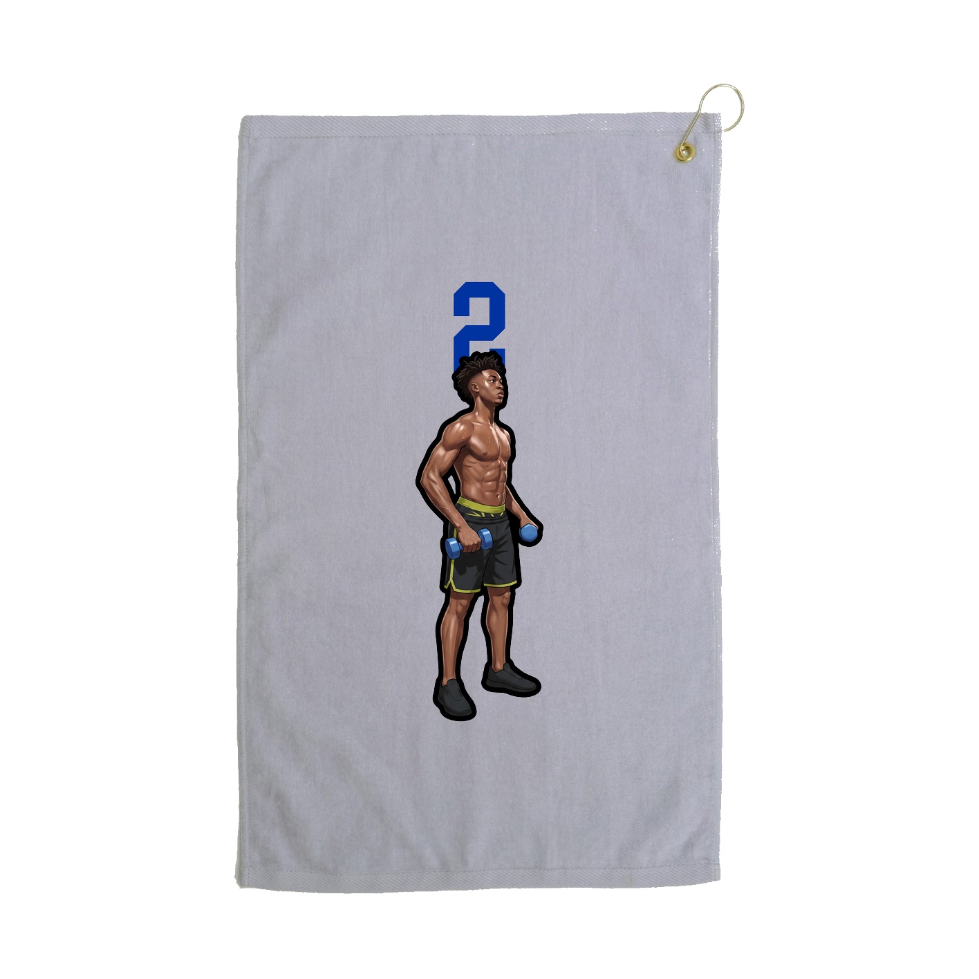 Golf Towel — Number Top in Grey
