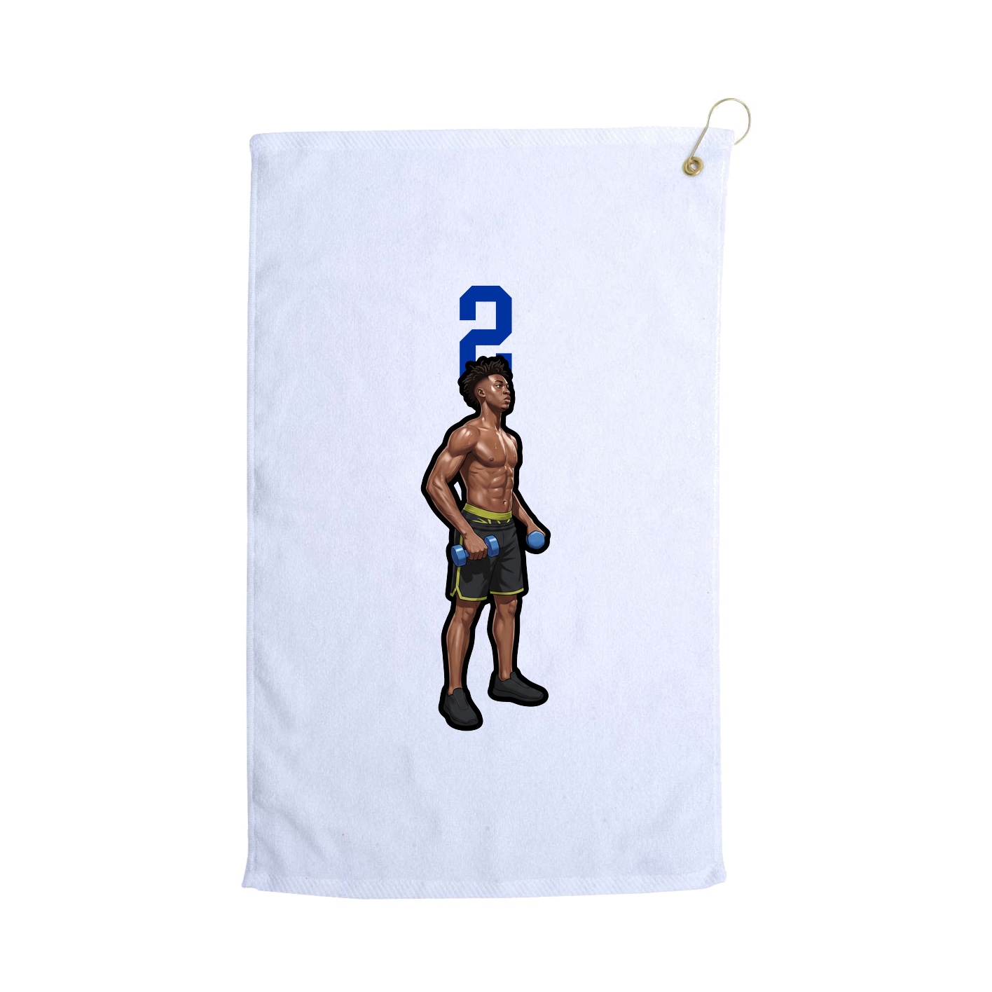 Golf Towel — Number Top in White