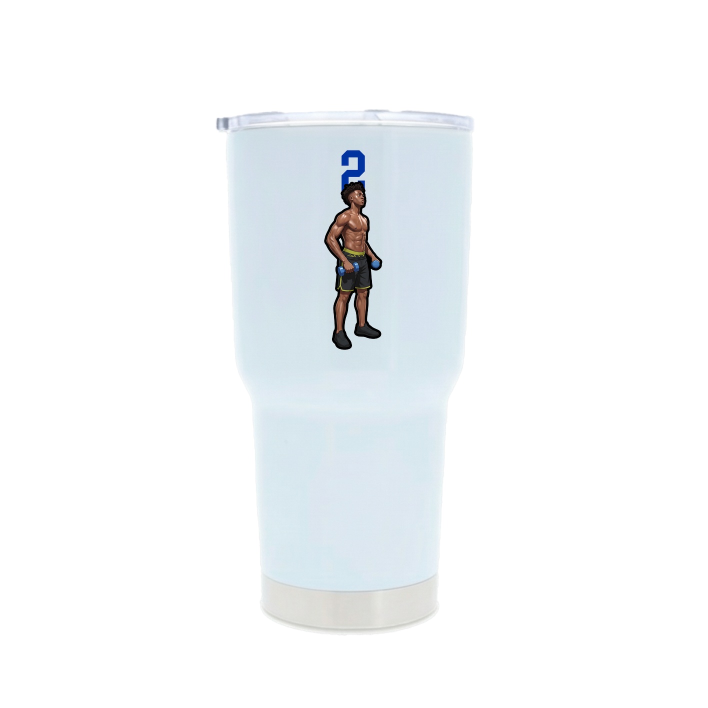 30oz Stainless Steel Tumbler — Number Top in White