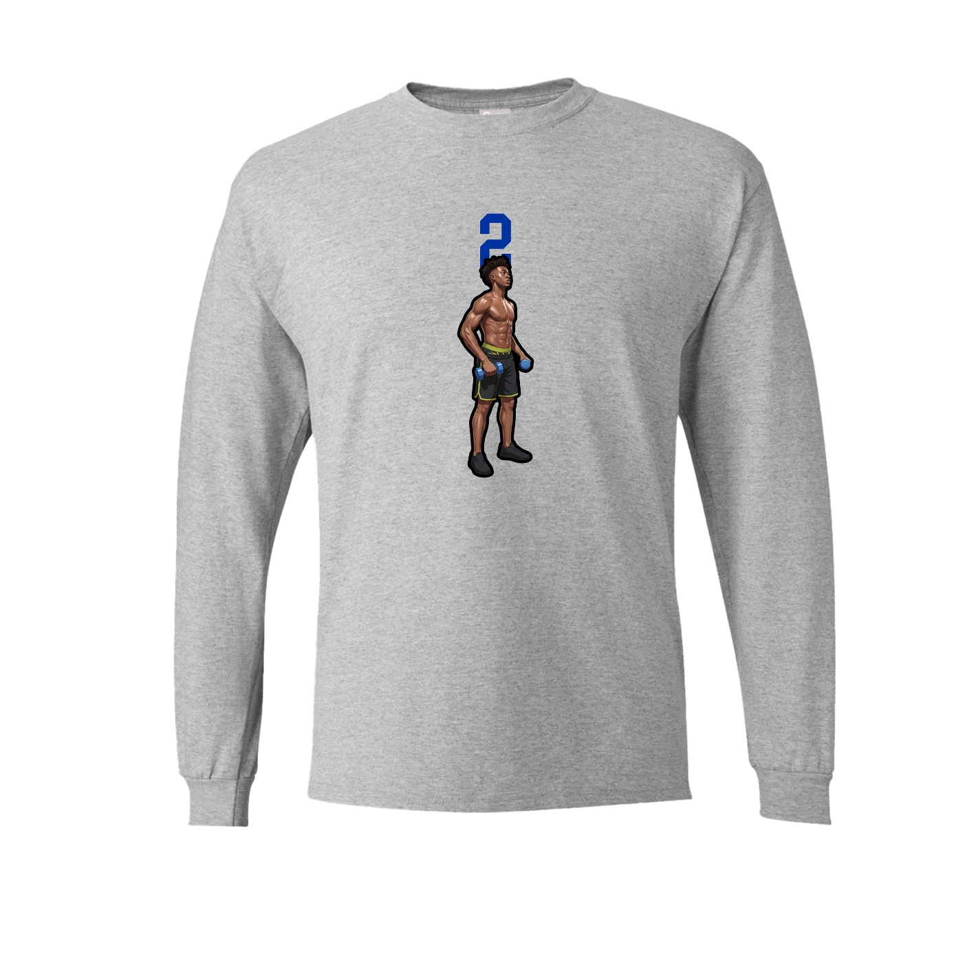 Long Sleeve Tee — Number Top in Grey