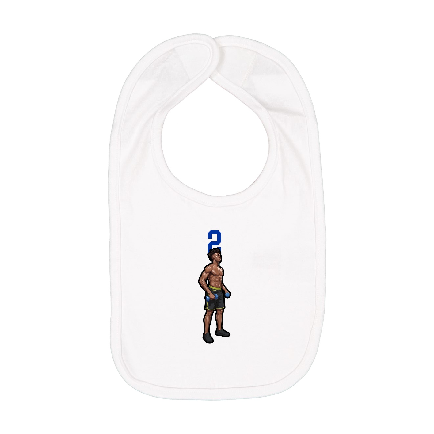 Infant Bib — Number Top in White