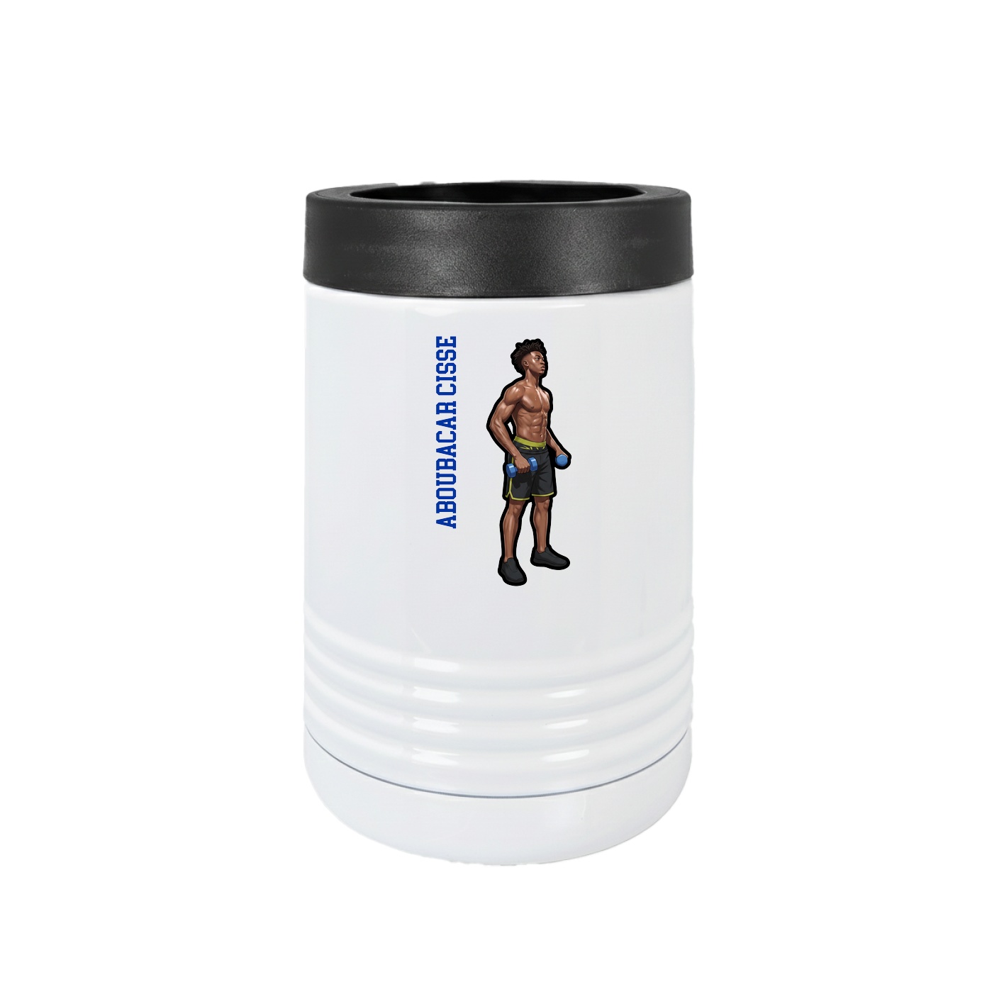 Beverage Holder — Name Vertical in White