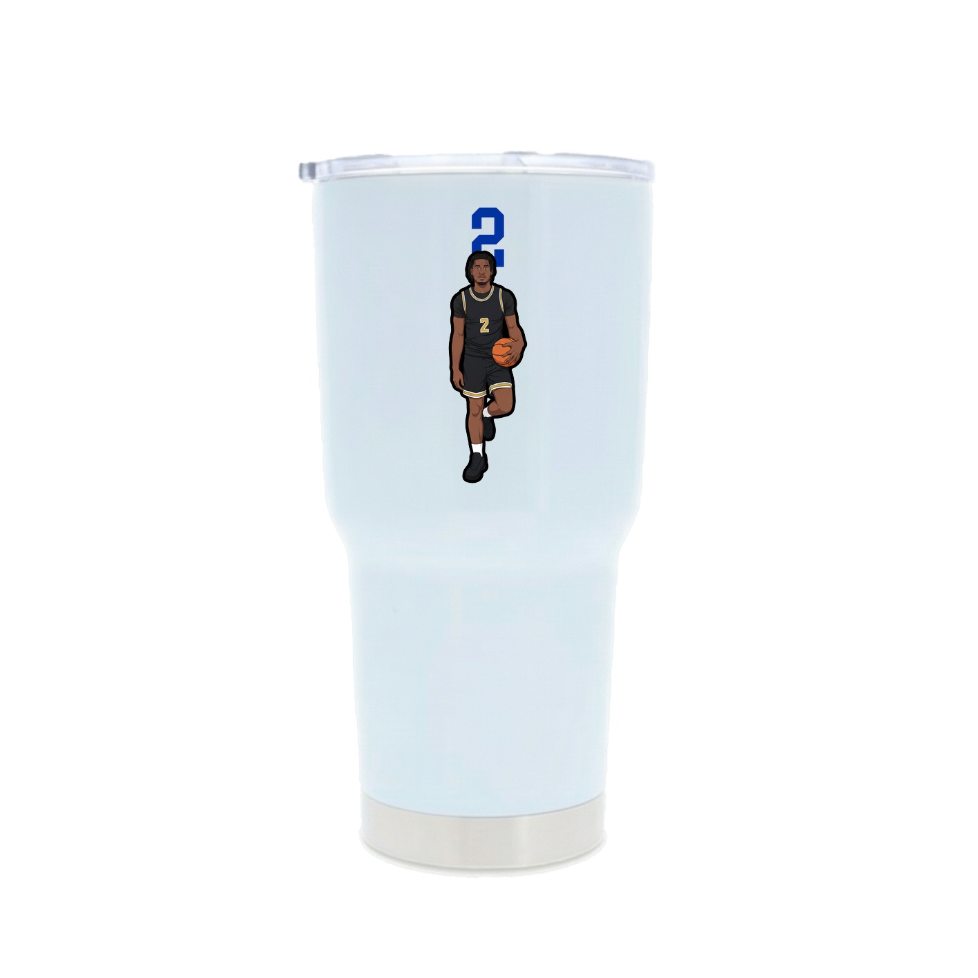 30oz Stainless Steel Tumbler — Number Top in White