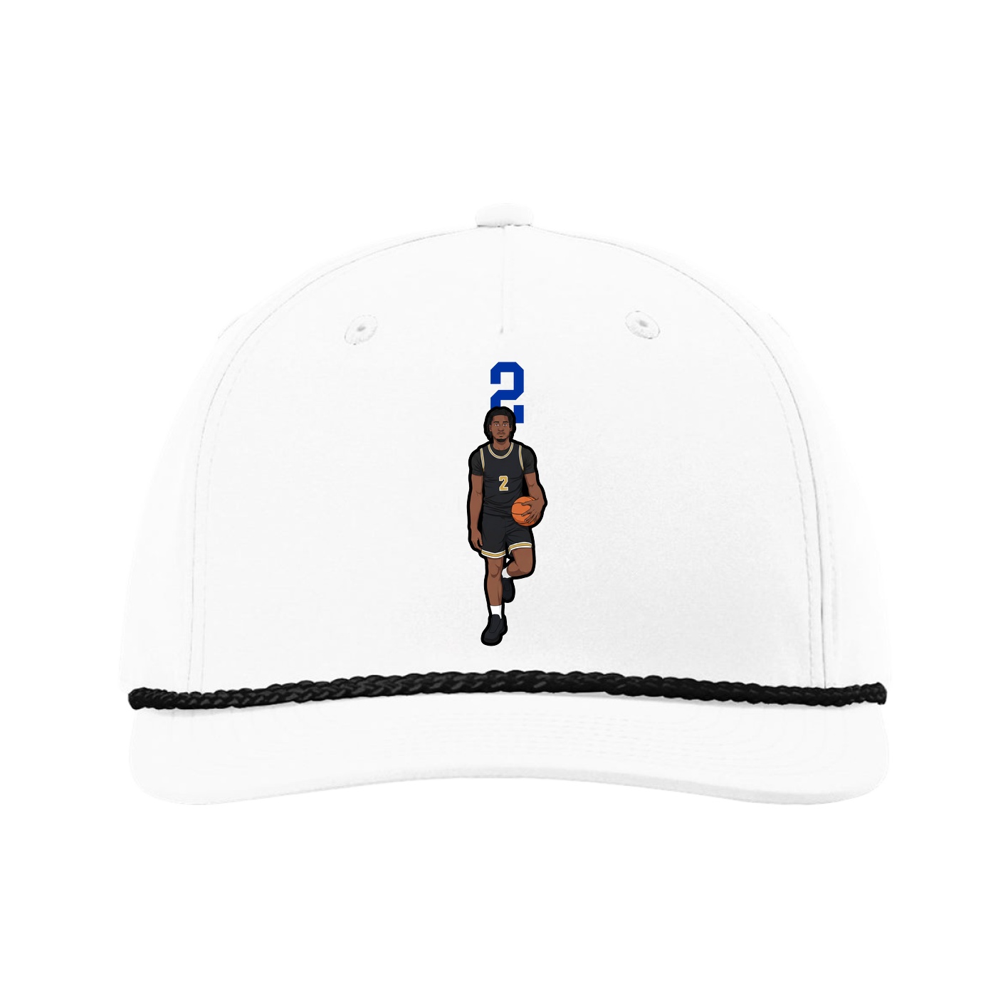 Five-Panel Classic Rope Cap — Number Top in White