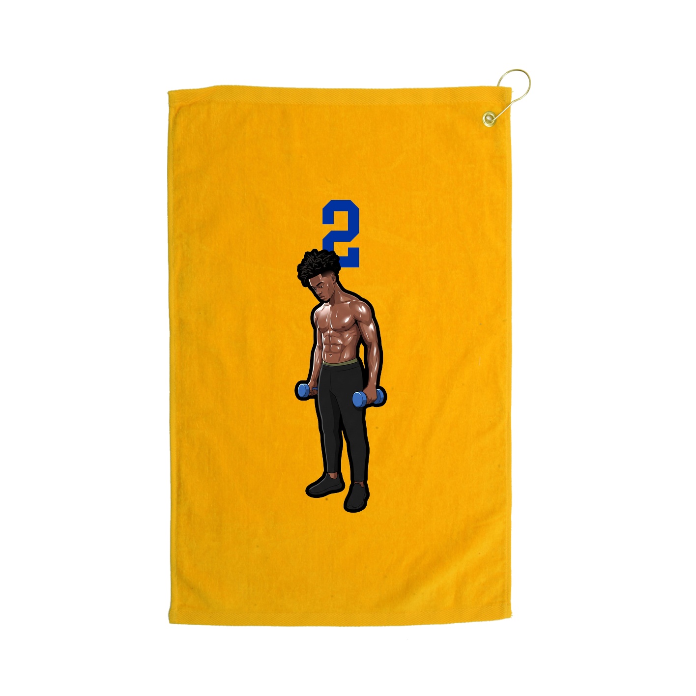 Golf Towel — Number Top in Gold