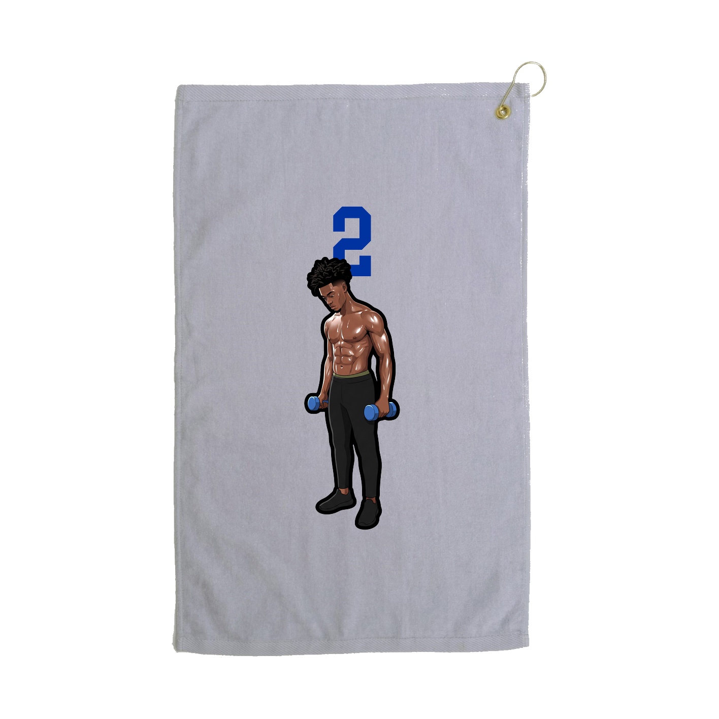 Golf Towel — Number Top in Grey