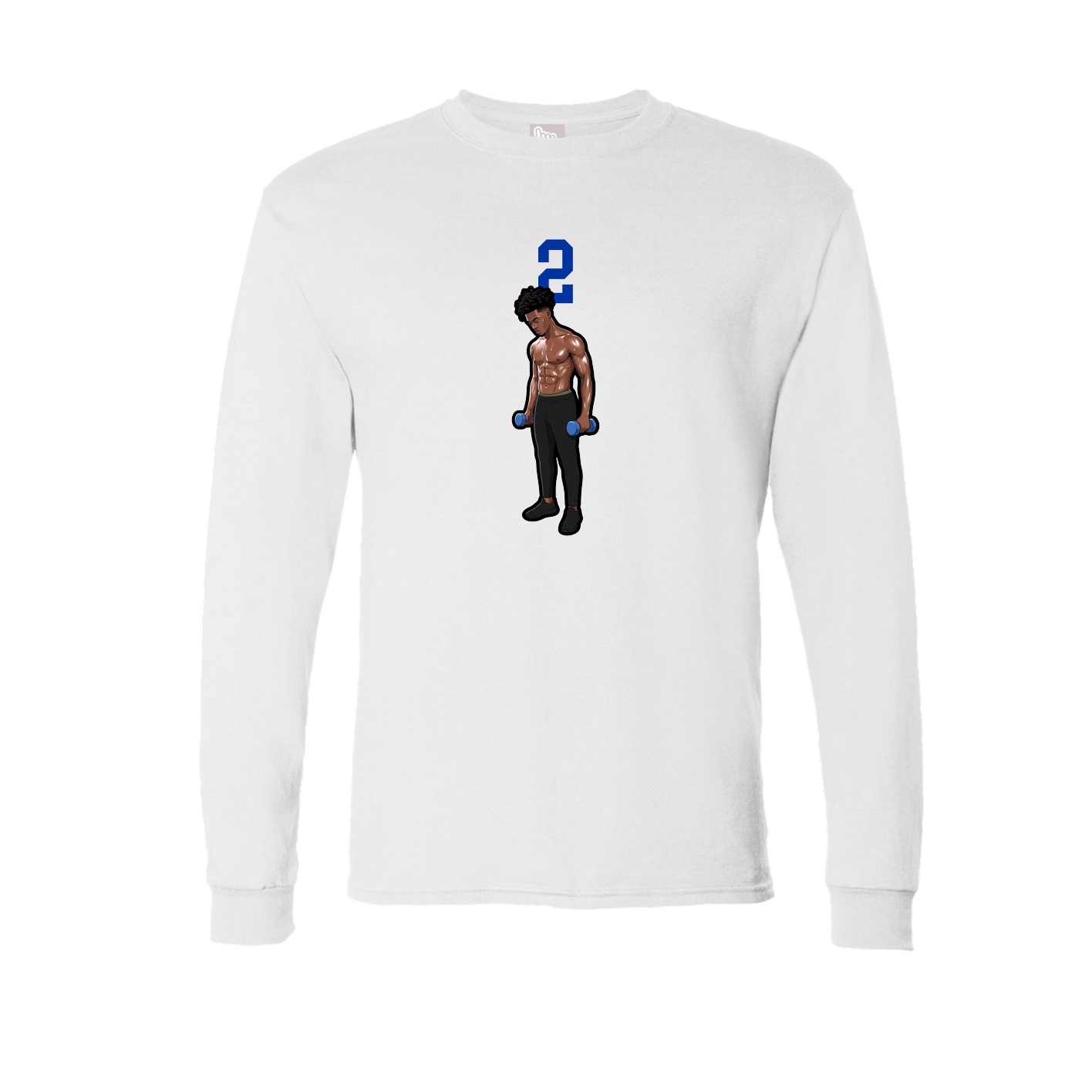 Long Sleeve Tee — Number Top in White