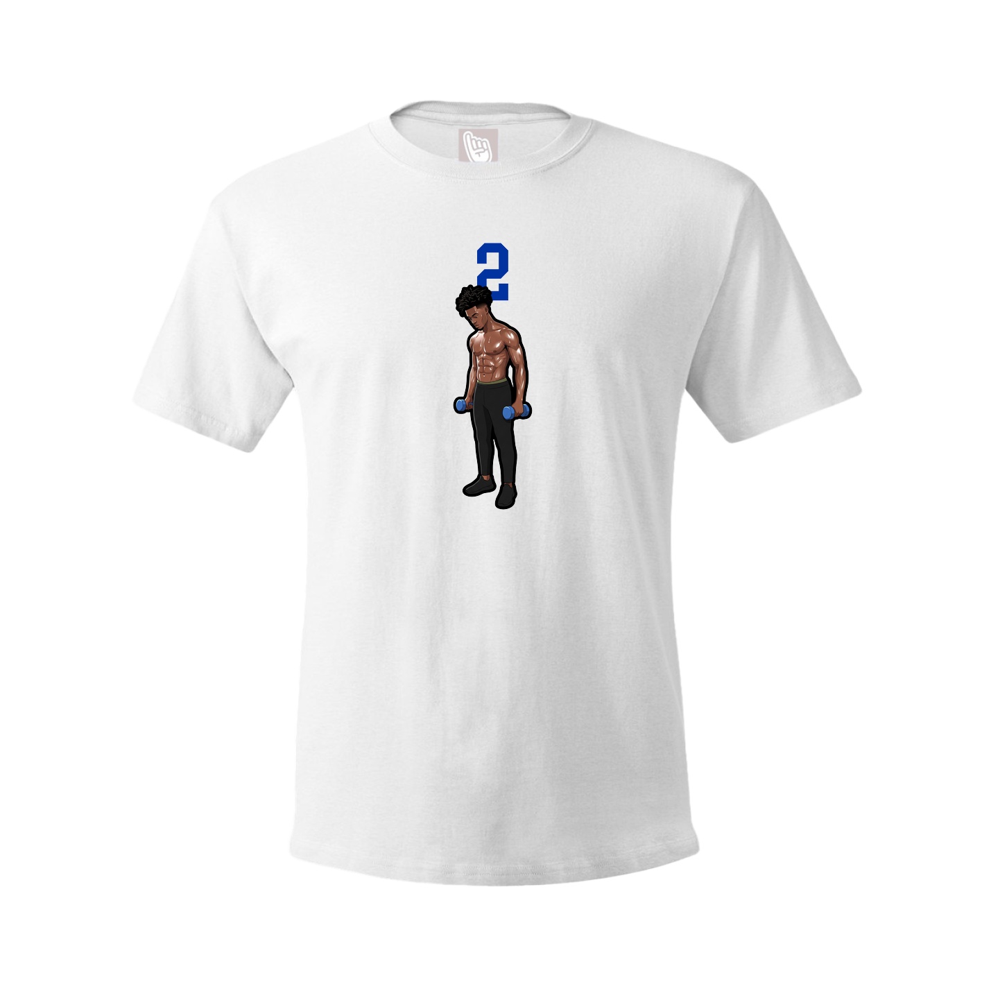 Youth Tee — Number Top in White