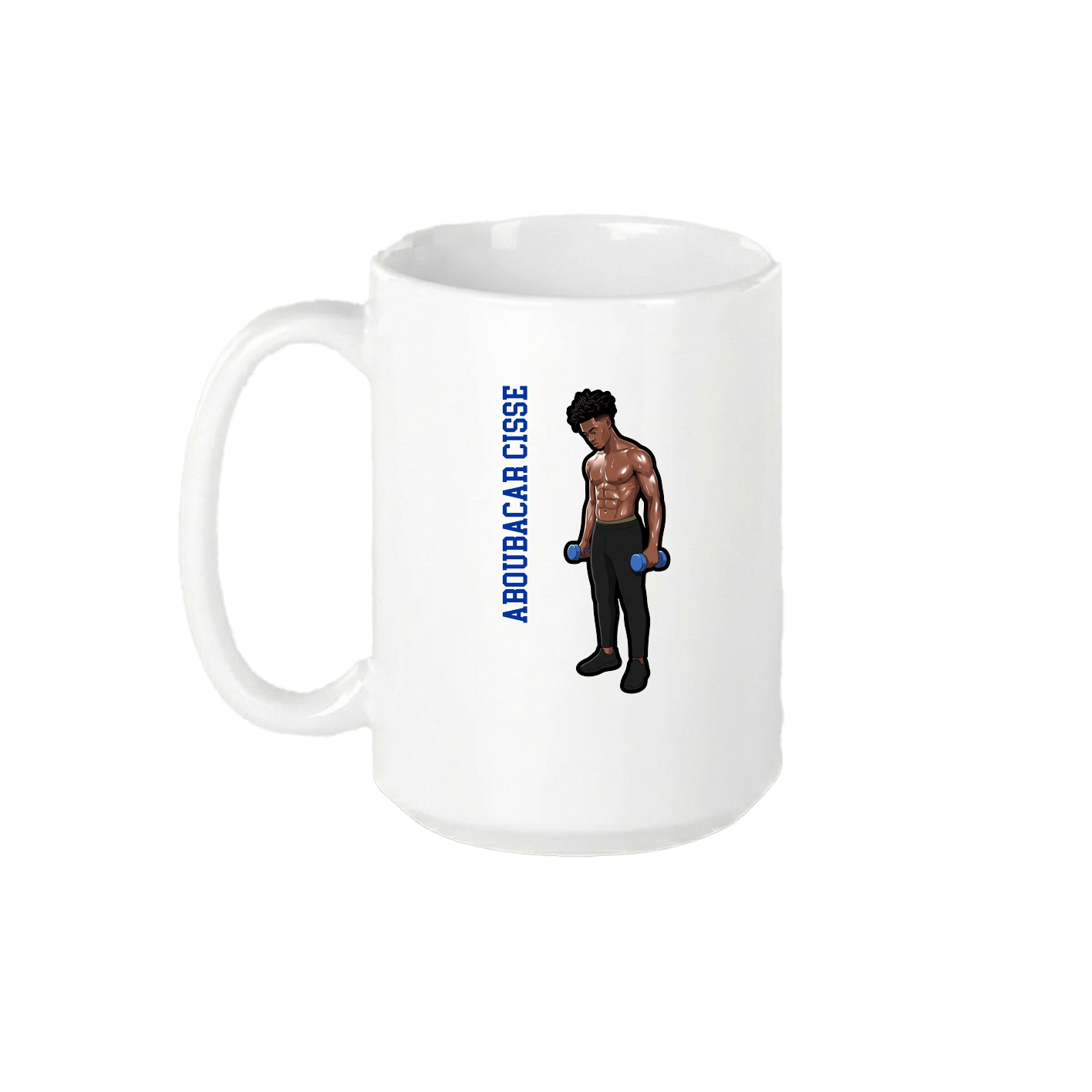 15oz Coffee Mug — Name Vertical in White
