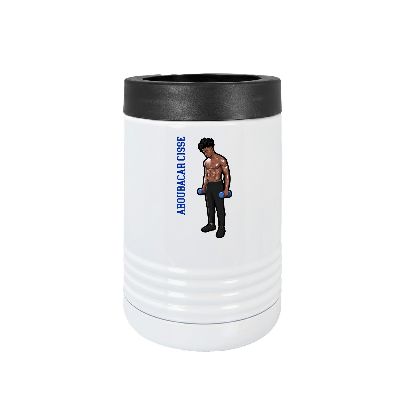 Beverage Holder — Name Vertical in White