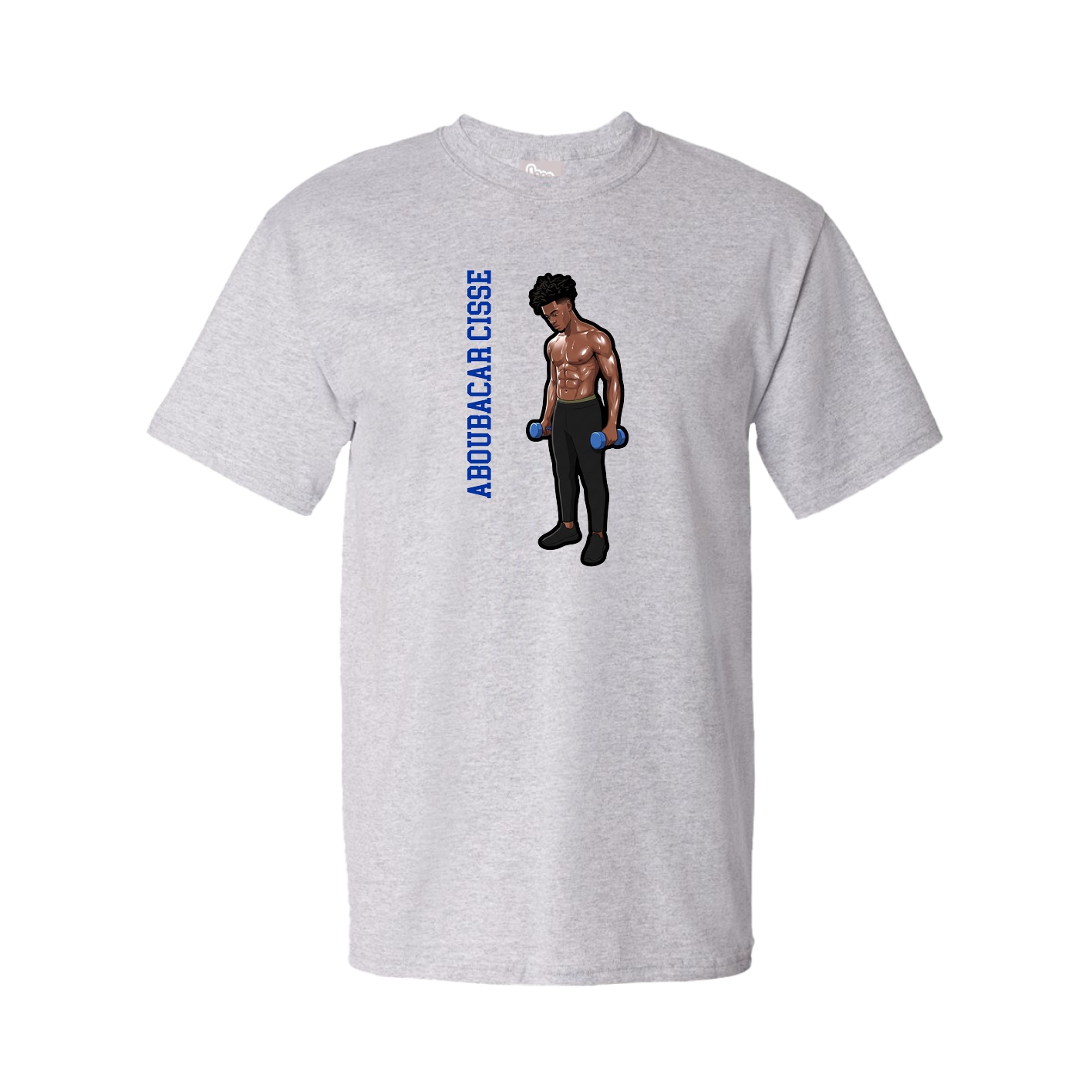Tee — Name Vertical in Grey