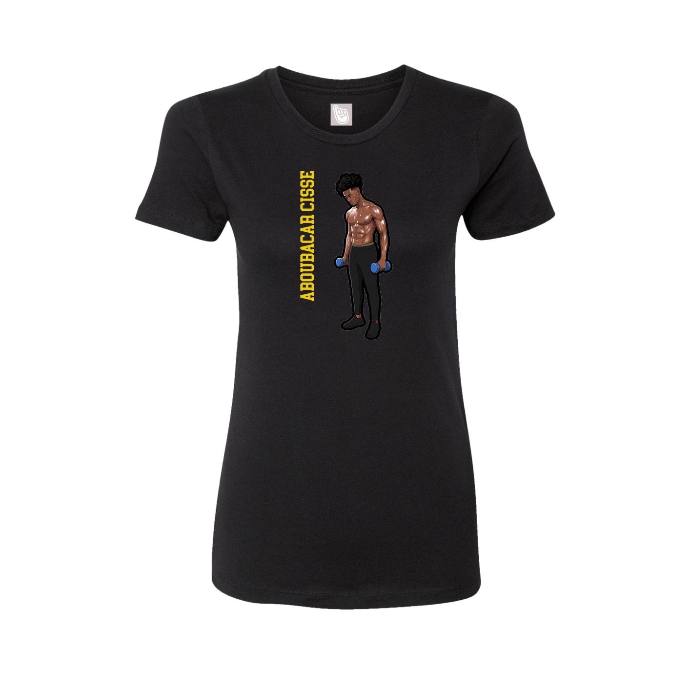 Fitted Women's Tee — Name Vertical in Black