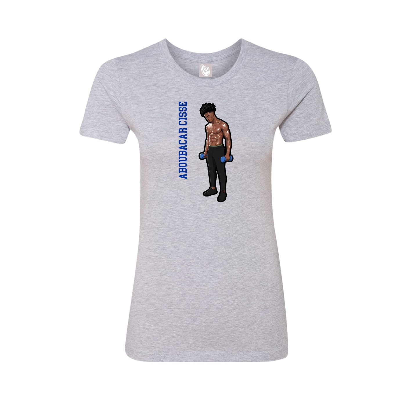 Womens Tee — Name Vertical in Grey