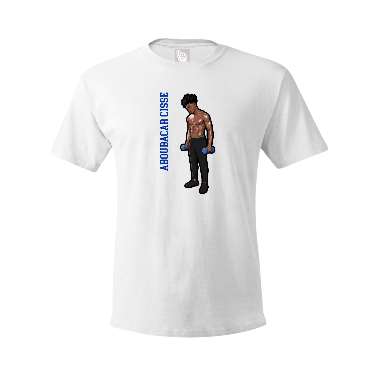 Youth Tee — Name Vertical in White