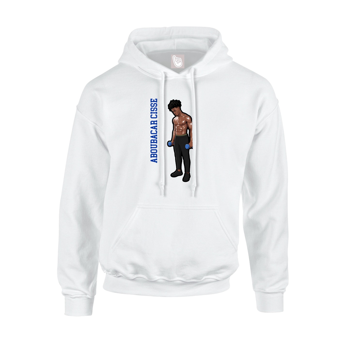 Youth Hoodie — Name Vertical in White