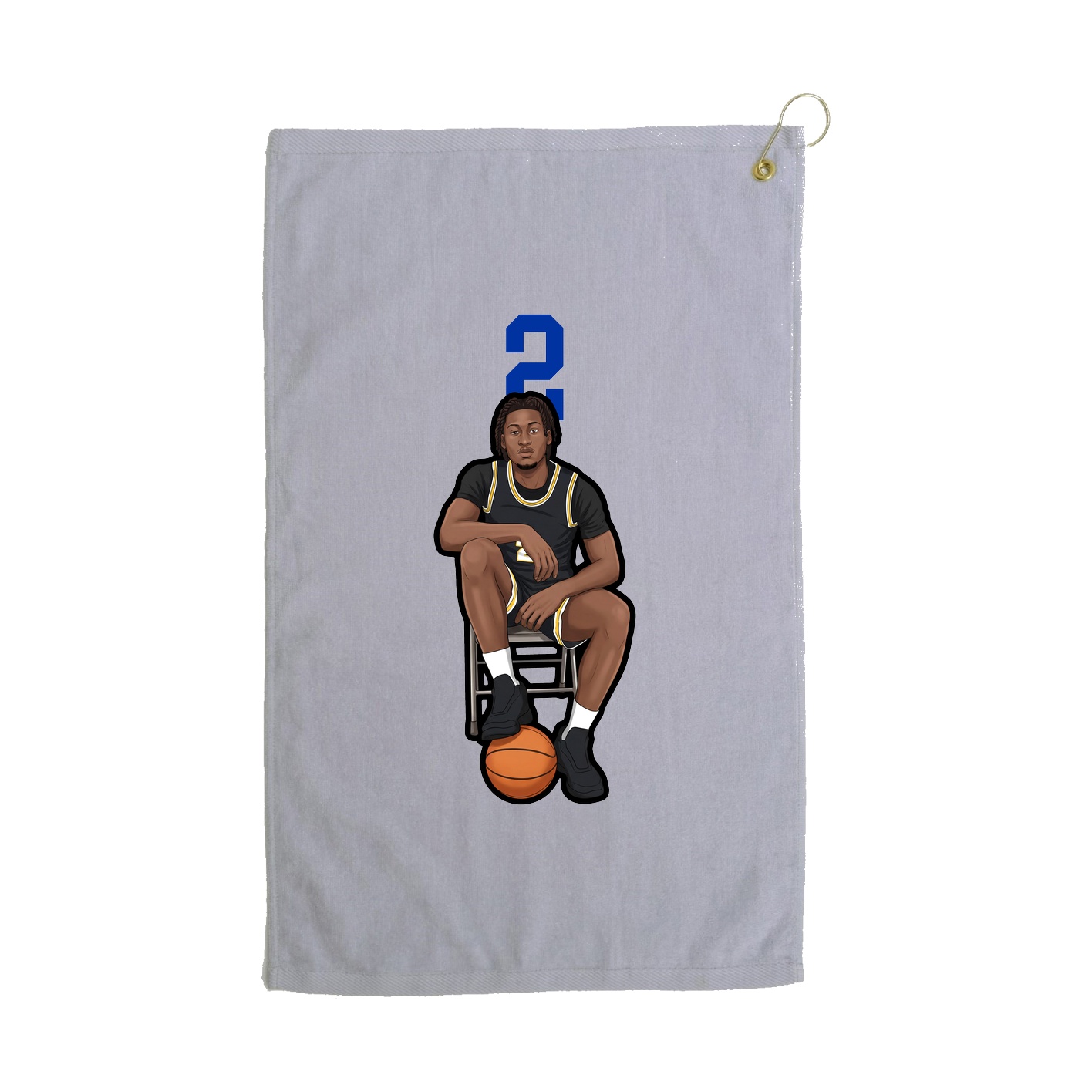 Golf Towel — Number Top in Grey