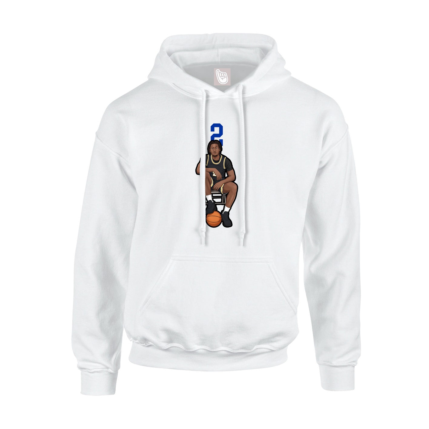 Youth Hoodie — Number Top in White
