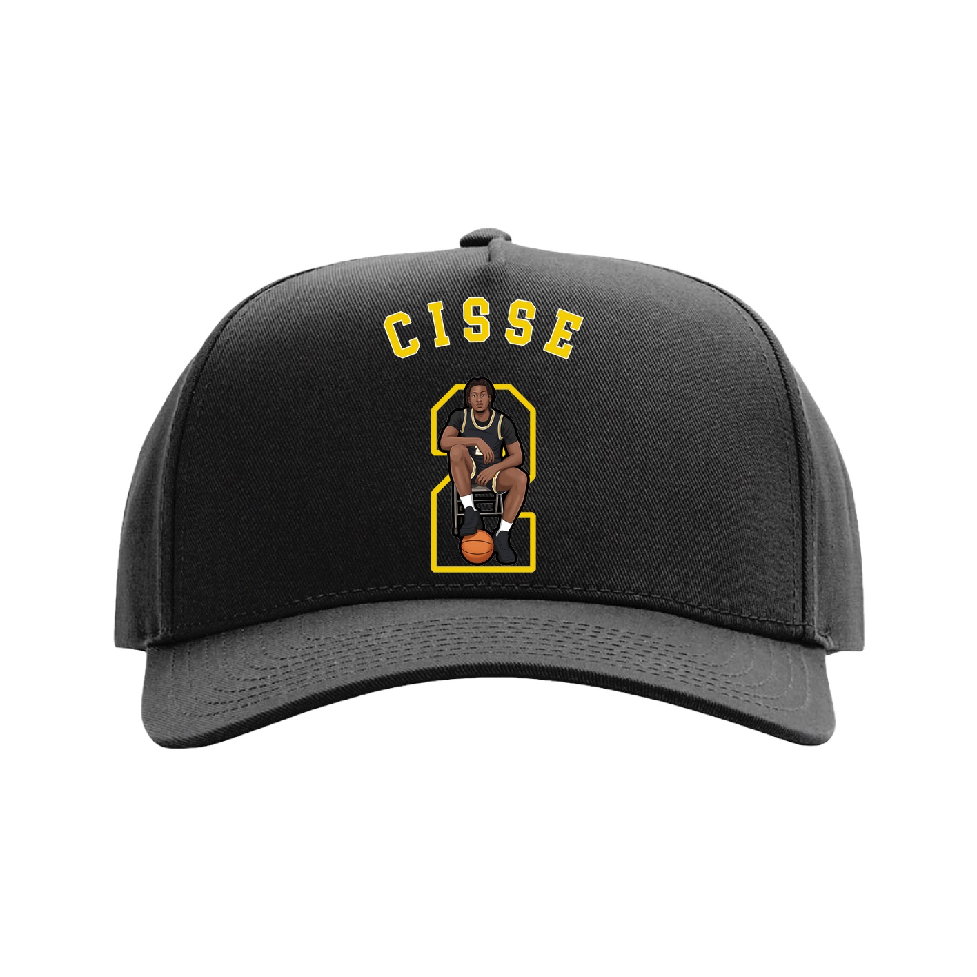 Full Fabric Five-Panel Champ Cap — Shirsey Arch in Black