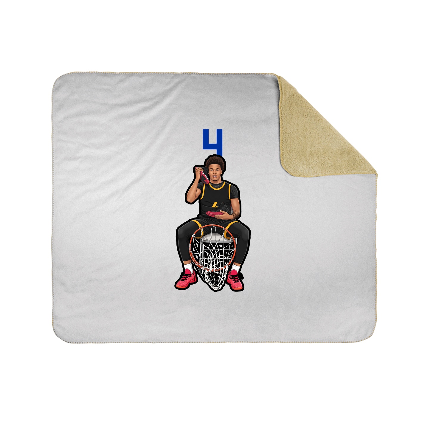 Throw Blanket — Number Top in White