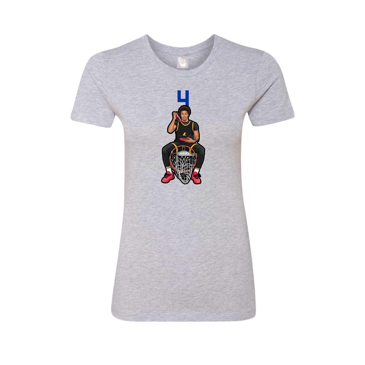 Fitted Women's Tee — Number Top in Grey