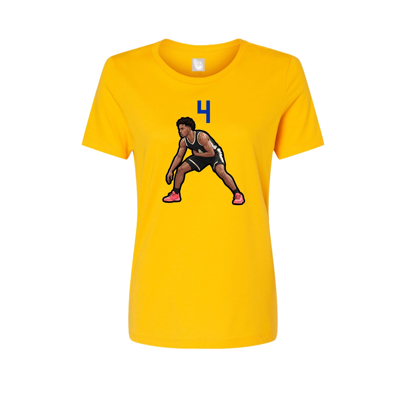 Fitted Women's Tee — Number Top in Gold