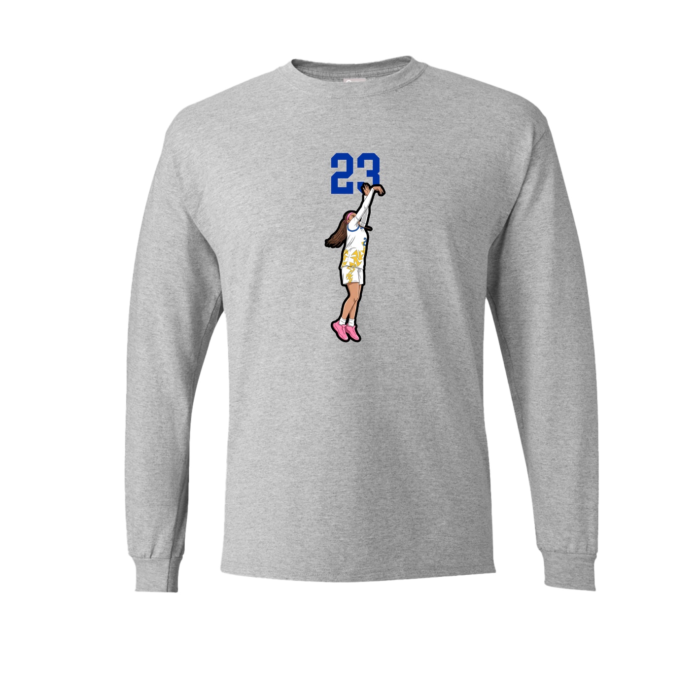 Long Sleeve Tee — Number Top in Grey