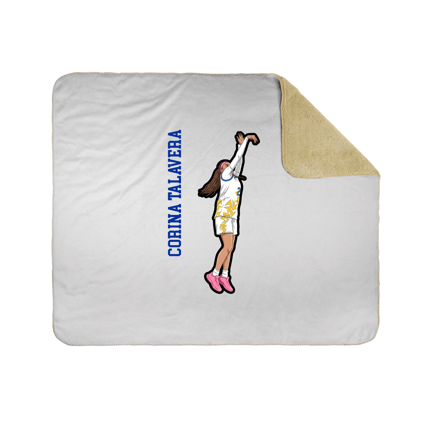 Throw Blanket — Name Vertical in White