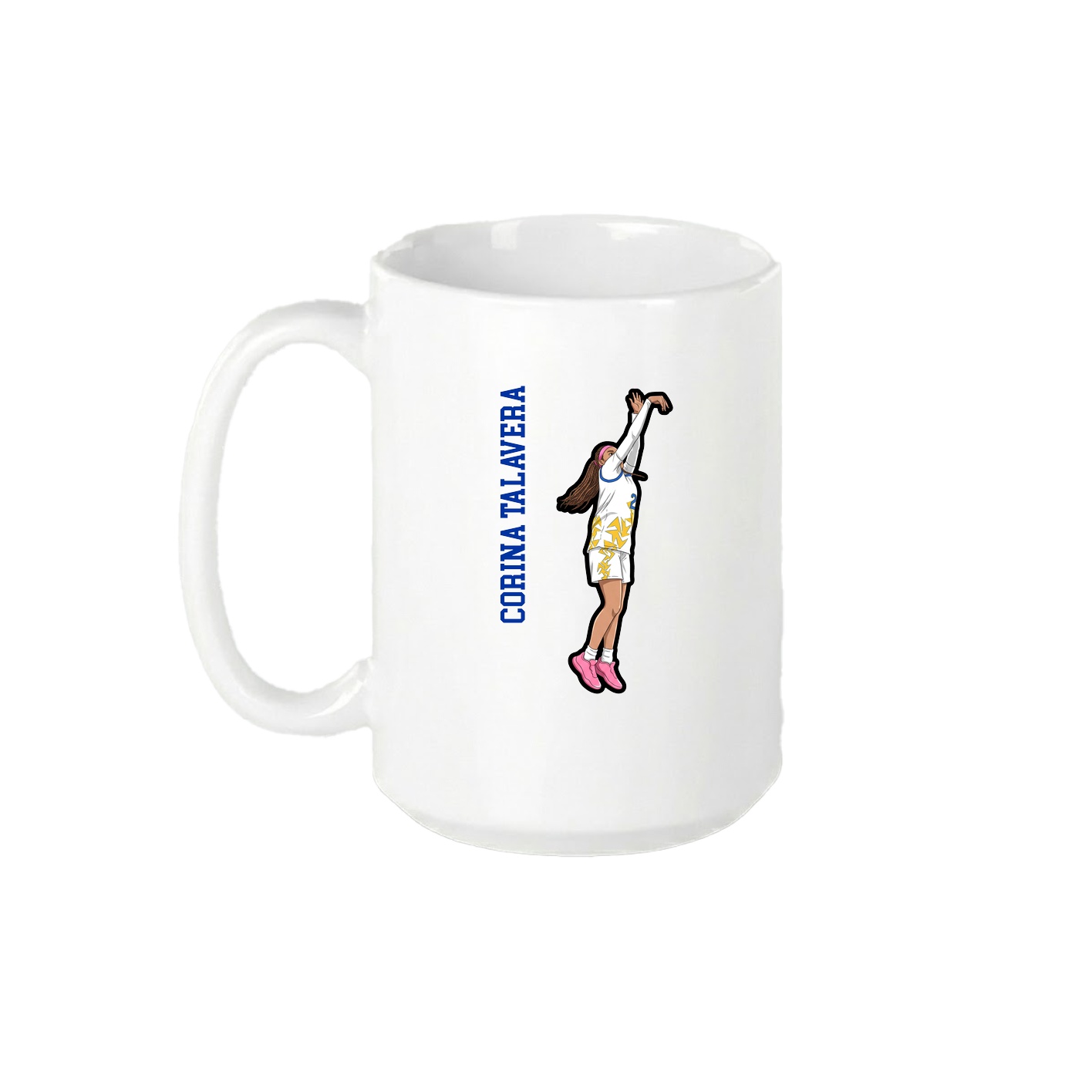 15oz Coffee Mug — Name Vertical in White