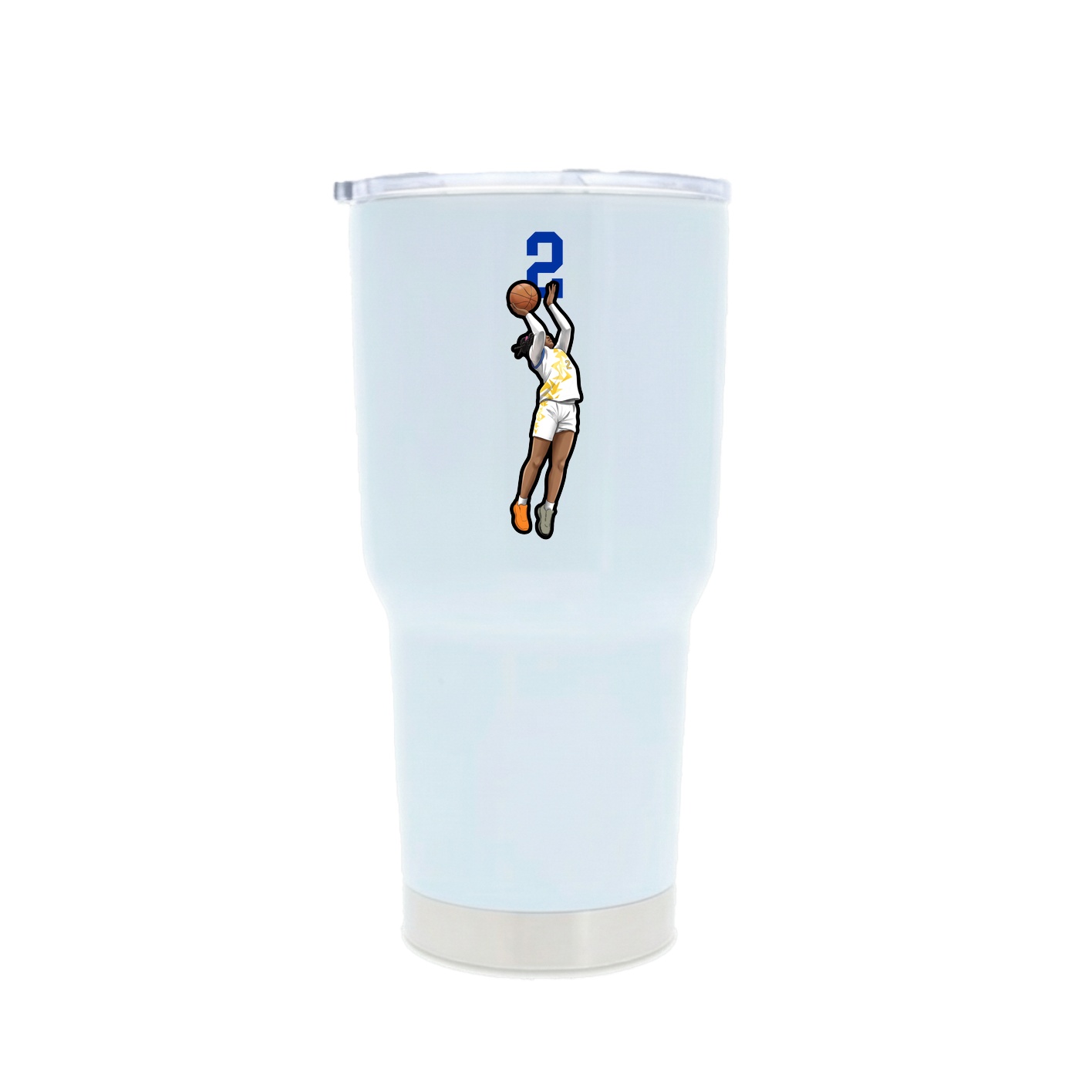 30oz Stainless Steel Tumbler — Number Top in White