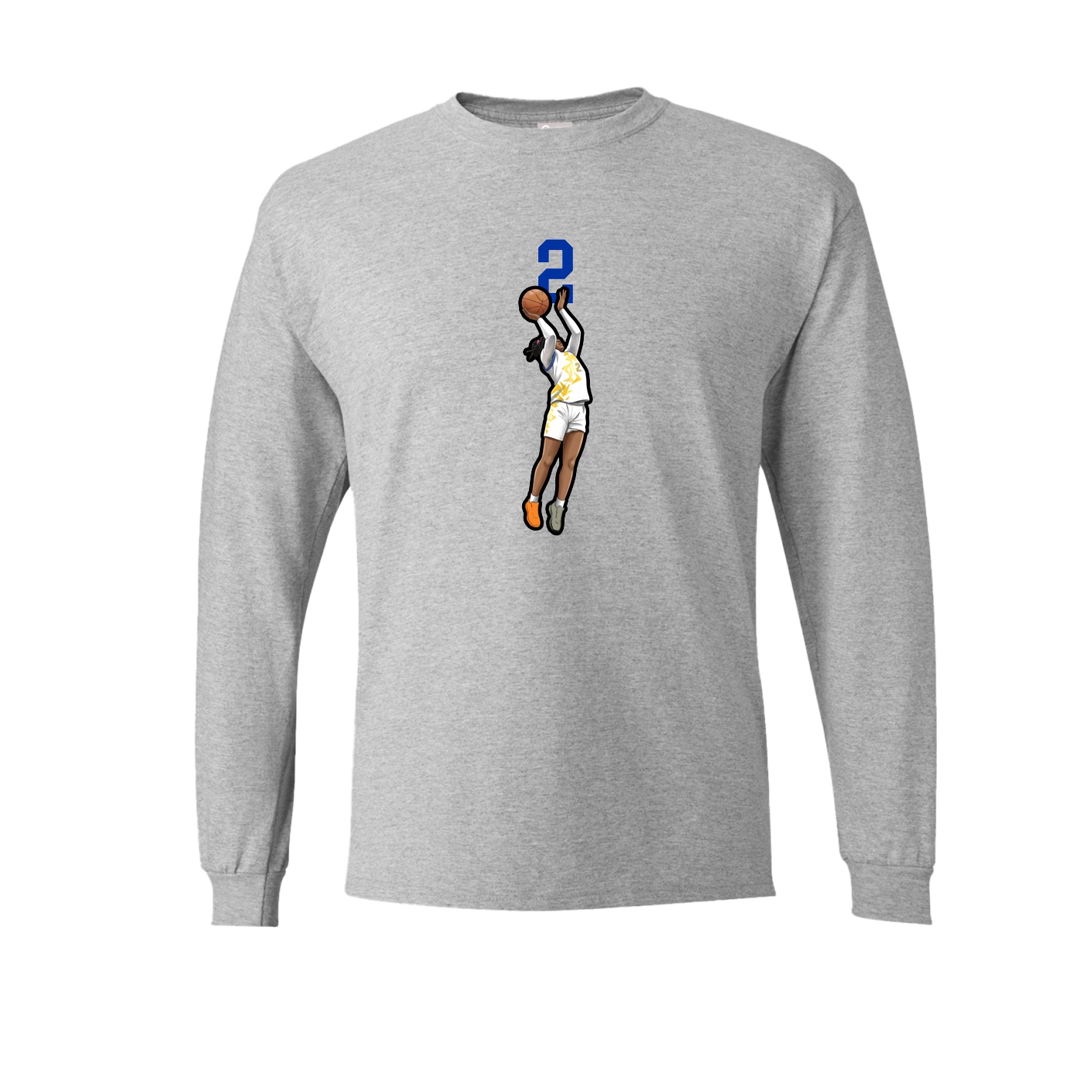 Long Sleeve Tee — Number Top in Grey