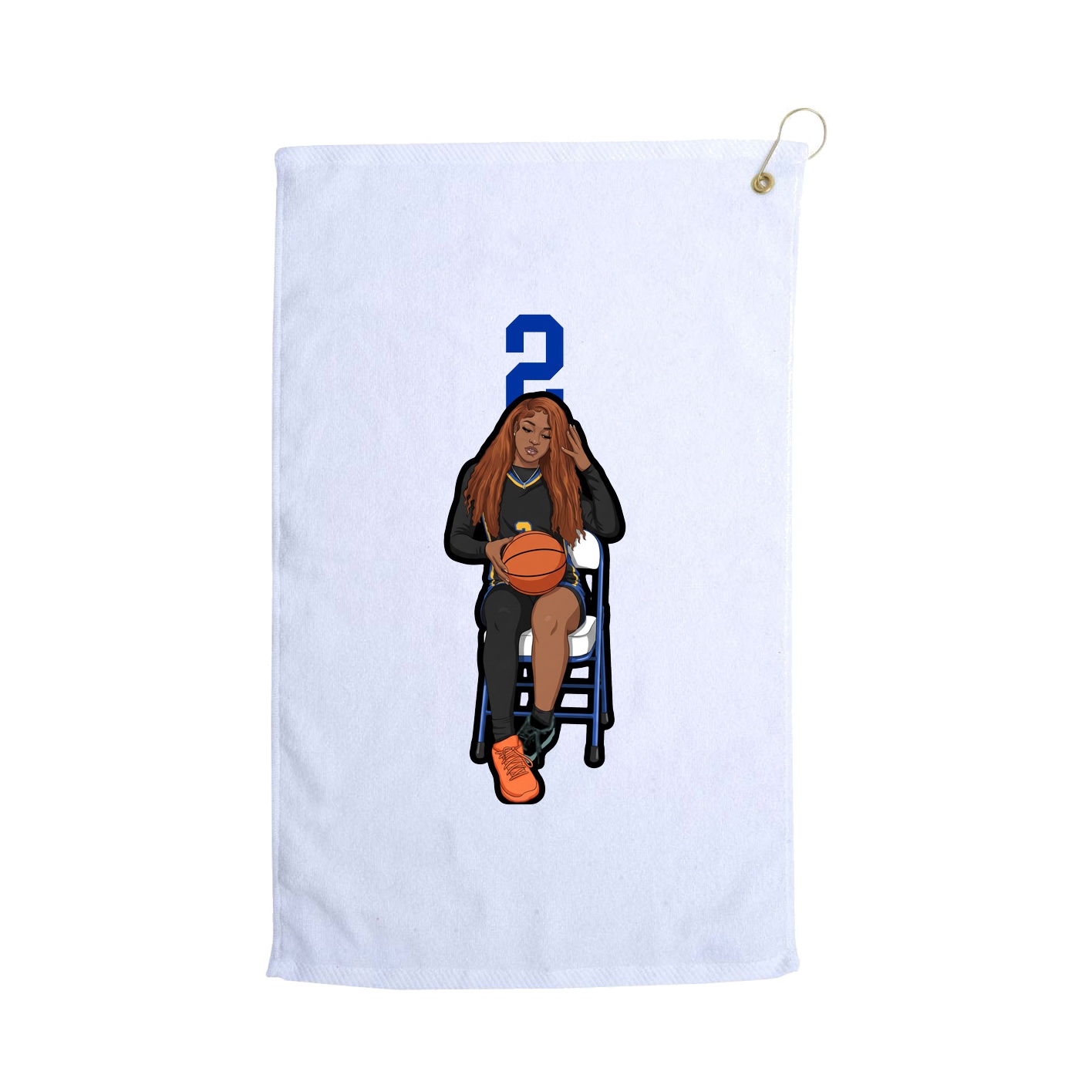 Golf Towel — Number Top in White