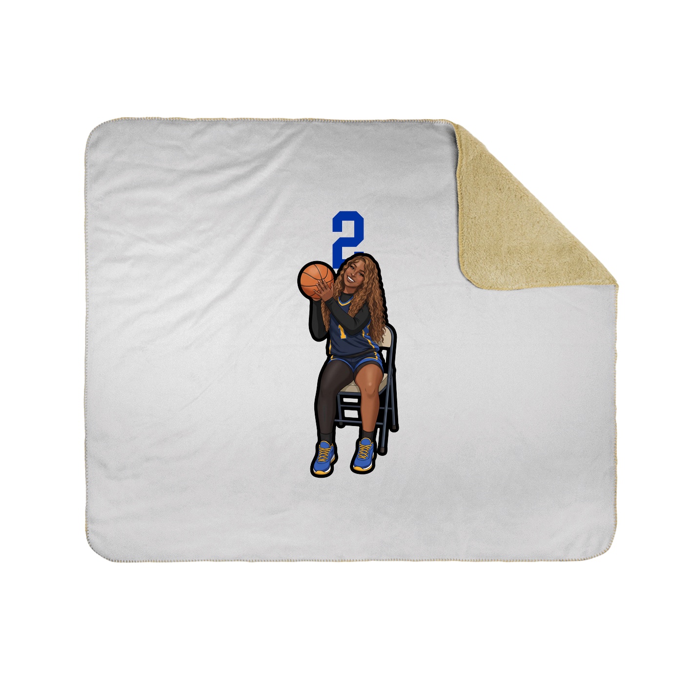 Throw Blanket — Number Top in White