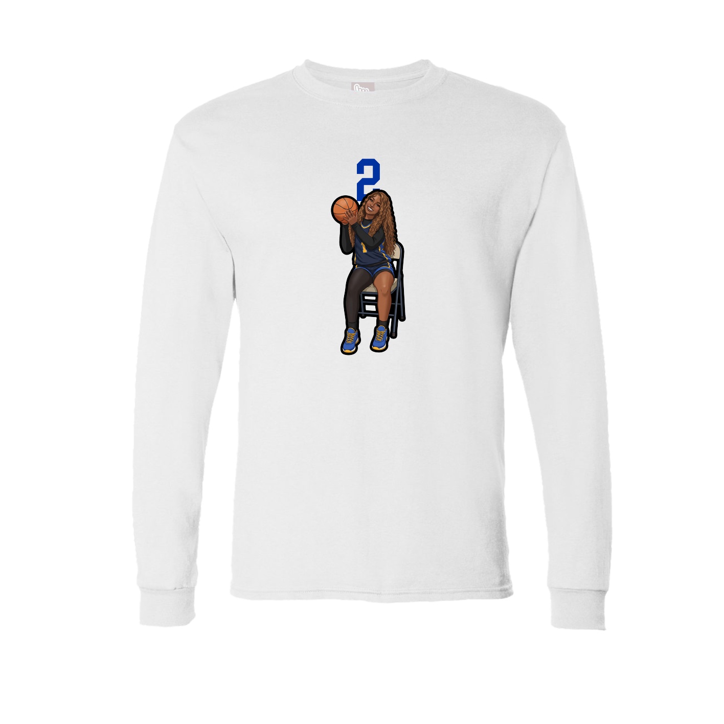 Long Sleeve Tee — Number Top in White