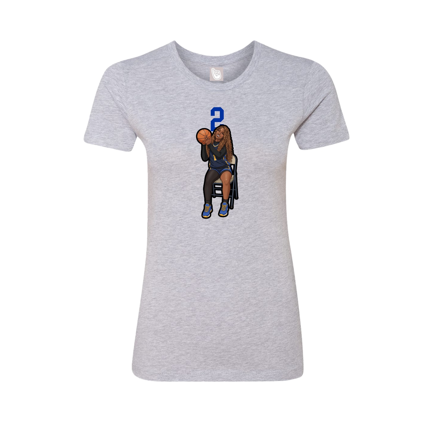 Fitted Women's Tee — Number Top in Grey