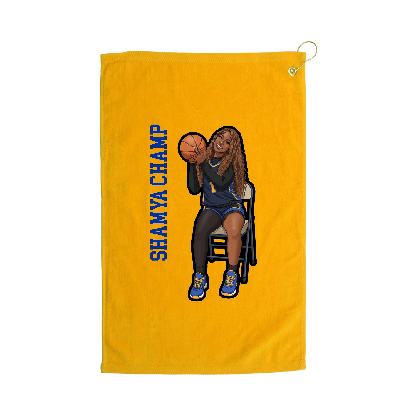 Golf Towel — Name Vertical in Gold