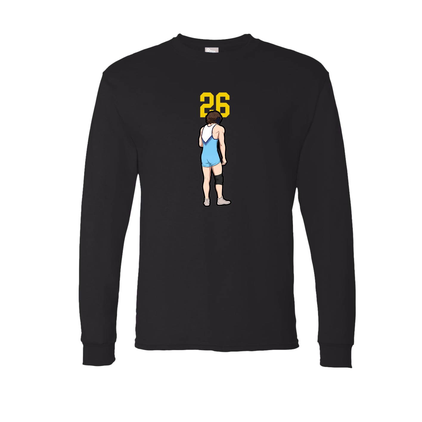 Long Sleeve Tee — Number Top in Black