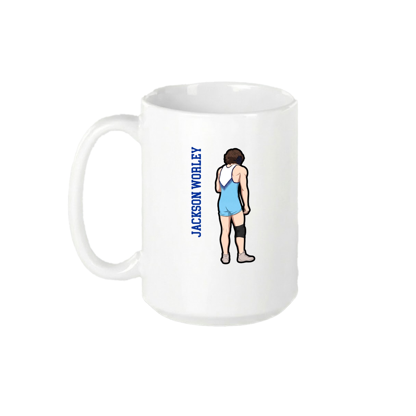 15oz Coffee Mug — Name Vertical in White