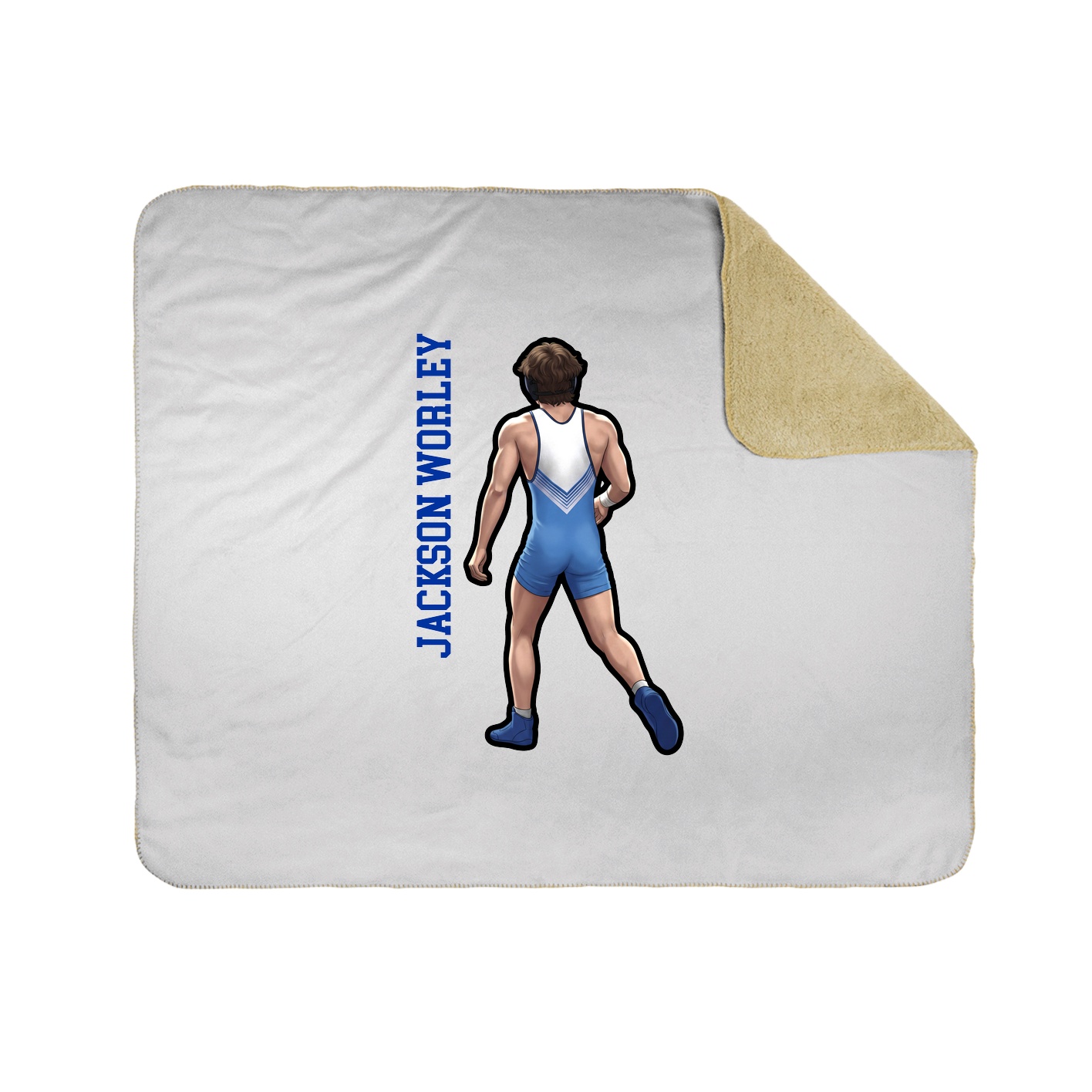 Throw Blanket — Name Vertical in White