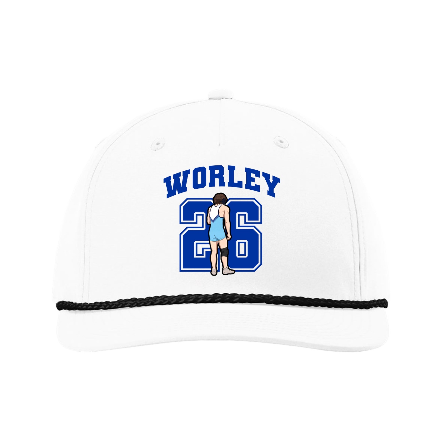 Five-Panel Classic Rope Cap — Number in White