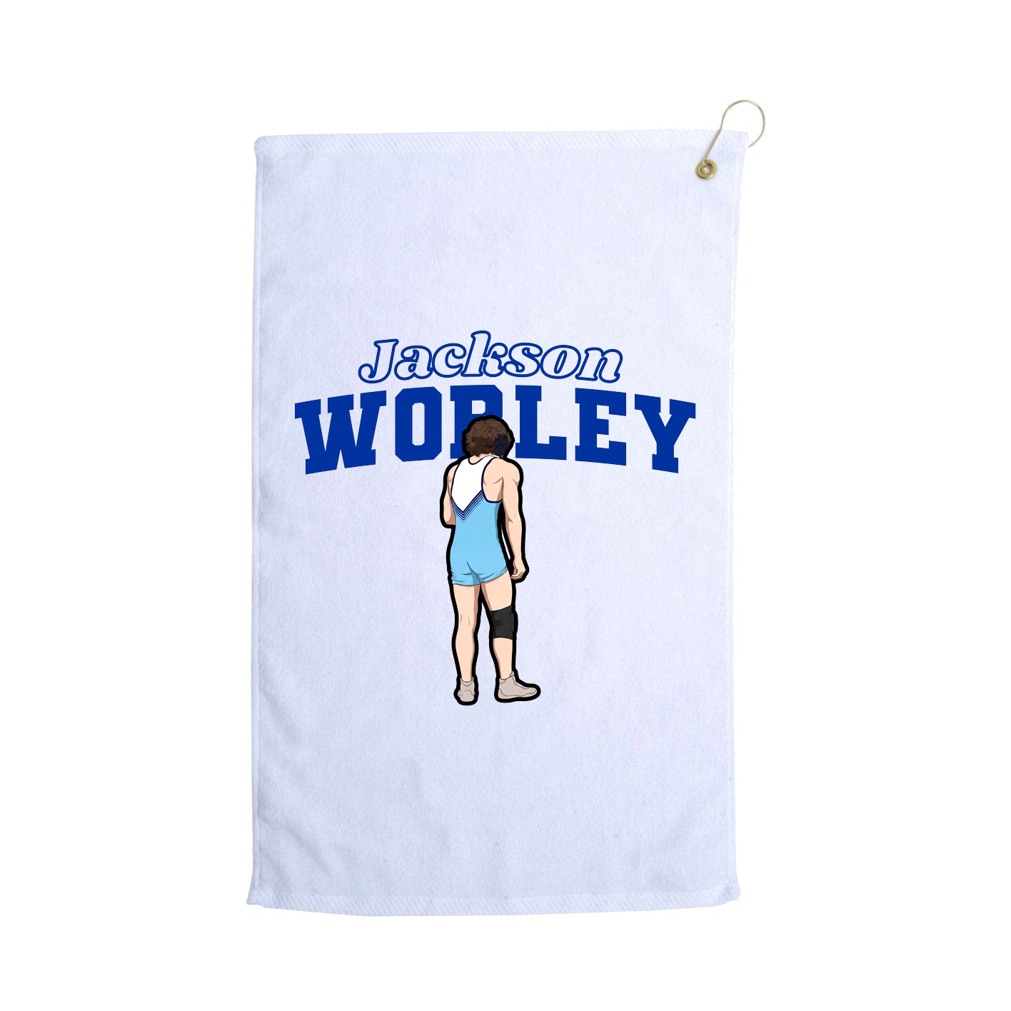 Golf Towel — Name Arch in White