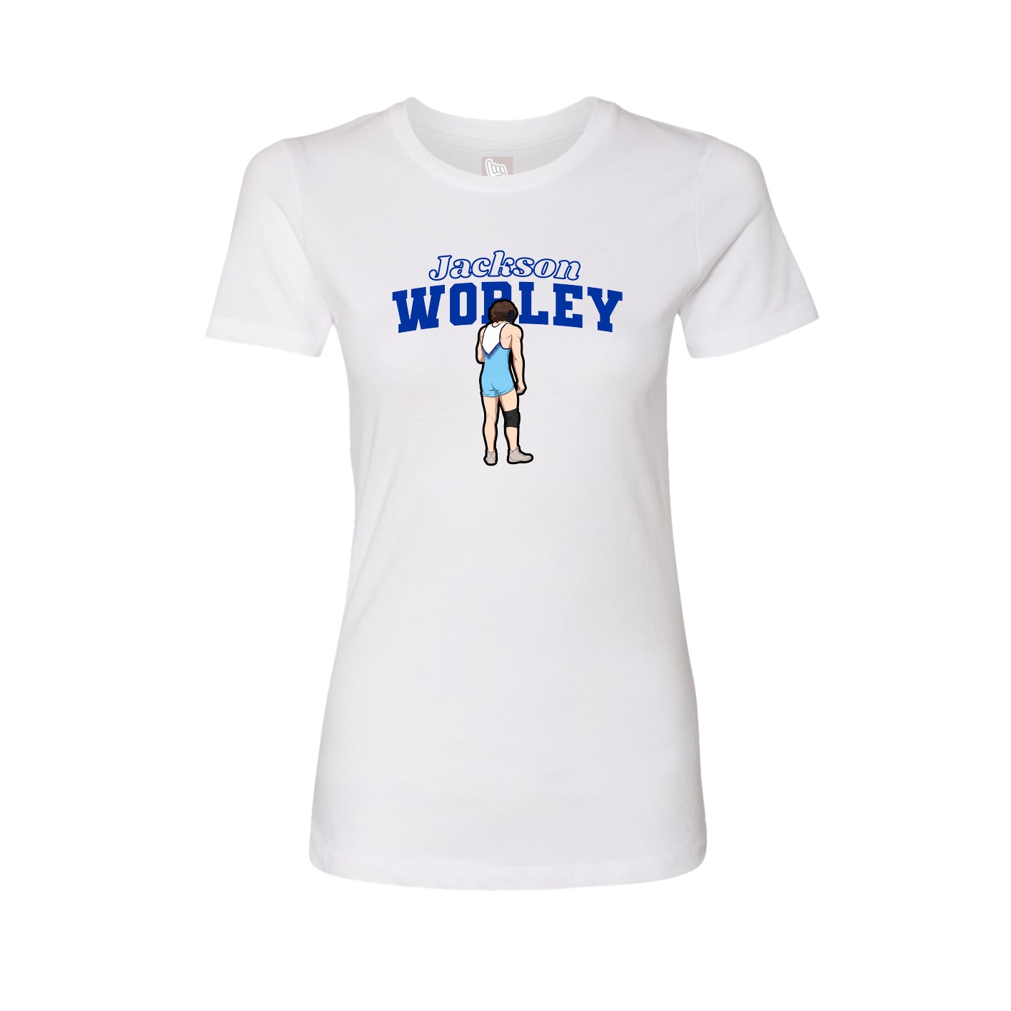 Fitted Women's Tee — Name Arch in White