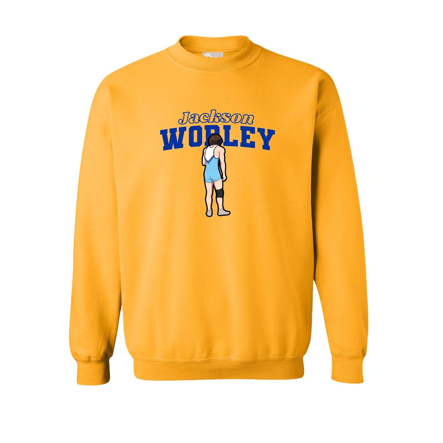 Fleece Crew — Name Arch in Gold