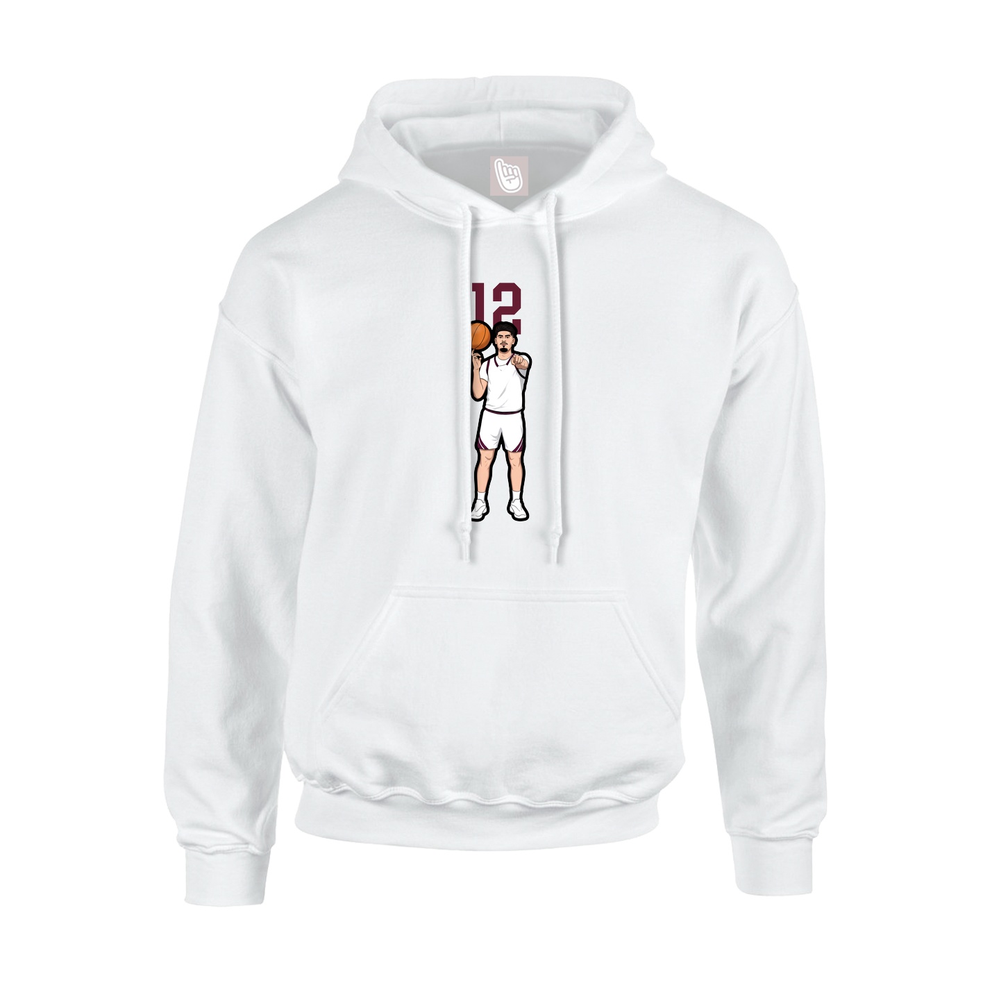 Hoodie — Number Top in White
