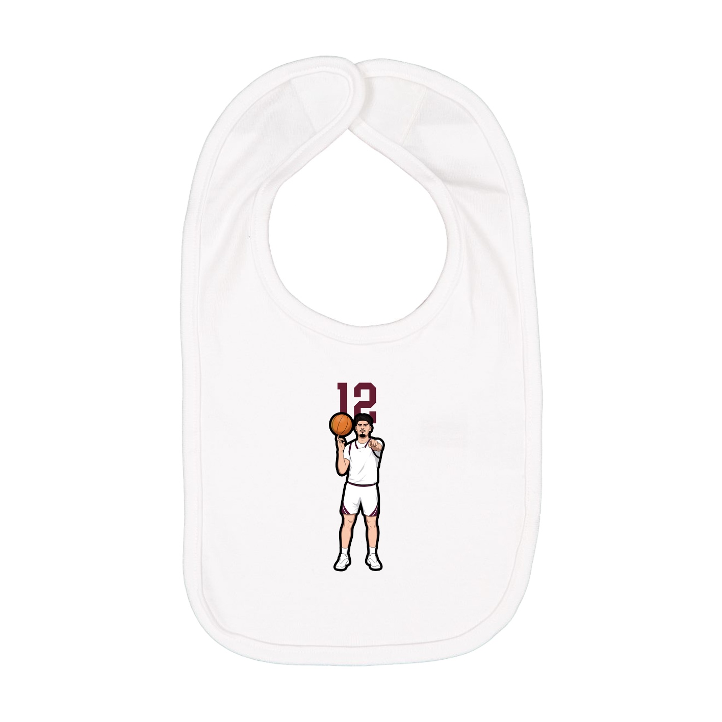 Infant Bib — Number Top in White