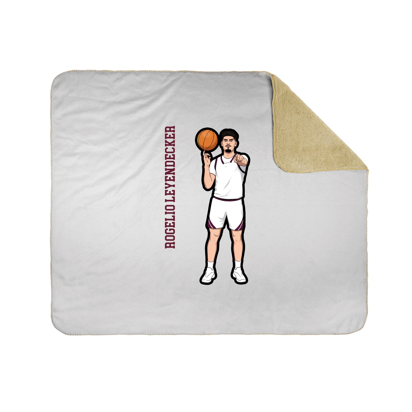 Throw Blanket — Name Vertical in White