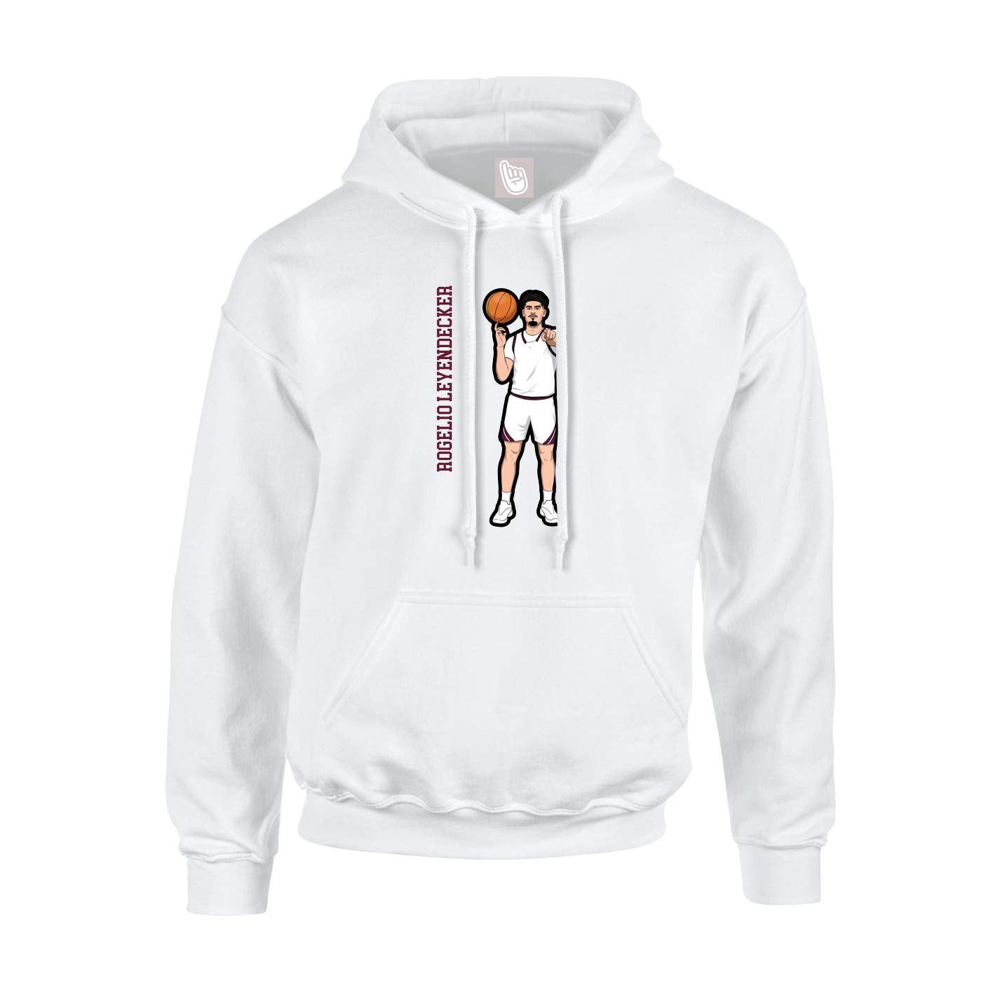 Hoodie — Name Vertical in White