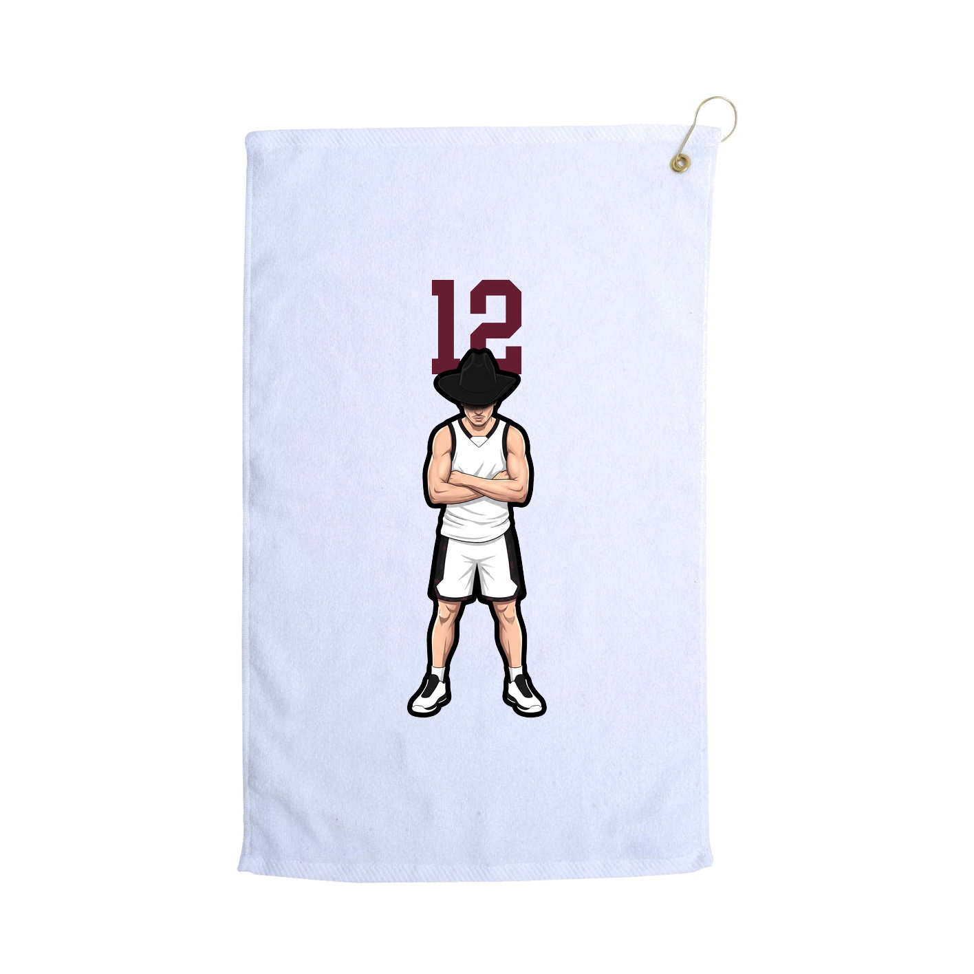 Golf Towel — Number Top in White